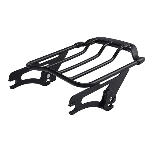 XFMT Motorcycle Black Detachable Two-Up Luggage Rack for Air Wing Harley Touring Road King Street Glide Road Glide Electra Glide 2009-Later (Black) - color: For Air-wing Luggage Rack-Black