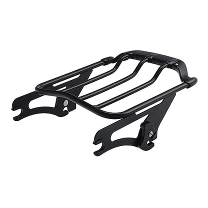 XFMT Motorcycle Black Detachable Two-Up Luggage Rack for Air Wing Harley Touring Road King Street Glide Road Glide Electra Glide 2009-Later (Black) - color: For Air-wing Luggage Rack-Black