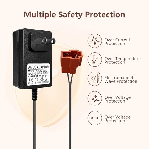 6 Volt Battery Charger for Kids Electric Car, Compatible with Minnie Mouse, BMX X6, Wal-Mart, Moto ATV Quad Car for Kid, Replacement Parts for Ride on Toys Kid TRAX Charger with Red Square Plug - size: Charger