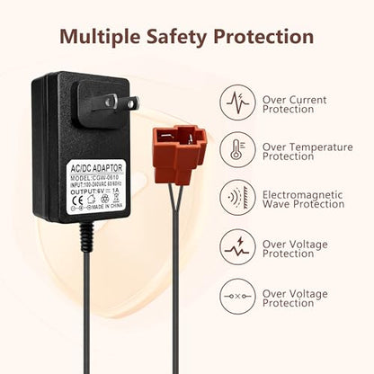 6 Volt Battery Charger for Kids Electric Car, Compatible with Minnie Mouse, BMX X6, Wal-Mart, Moto ATV Quad Car for Kid, Replacement Parts for Ride on Toys Kid TRAX Charger with Red Square Plug - size: Charger