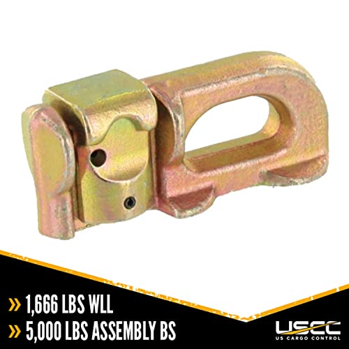 US Cargo Control L Track Double Stud Fitting (4 Pack) 5,000 Pounds Break Strength, Use with L Track Rails in Truck Bed or Trailer to tie Down ATV, Motorcycle, Automatic Locking with Spring Release - size: 4 units