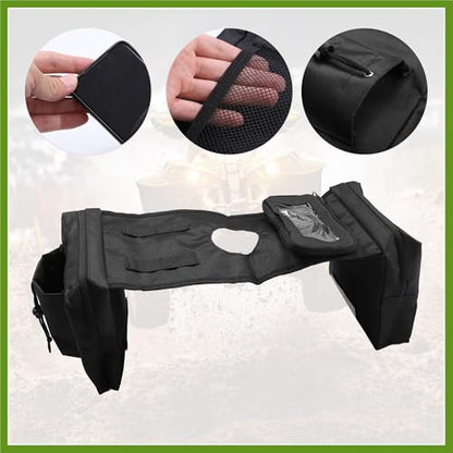 1-Pack Quad ATV 4-Wheeler Saddlebags Cargo Pouch Storage UTV Motorcycle Gas Tank Saddle Bag for Polaris Sportsman 450 570 850 XP 1000 Black 600D Oxford Replace Parts Vehicle Components
