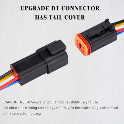 4 Pin Waterproof Connector,4 Wire Electrical Car Auto Connector,With 20CM 16AWG Long Male Female Plug Quick Disconnect Wire Connectors for Car Truck Motorcycle Marine Boat(5 Pairs Black) - size: DT 4P