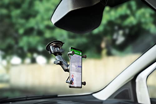 RAM MOUNTS X-Grip Large Phone Mount for Windshield – Twist-Lock Suction Cup, Medium Arm (RAM-B-166-UN10U) - style: Medium Arm