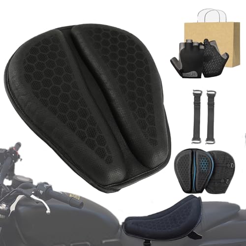 Shake Rider Cushion - Motorcycle Gel Seat Cushion, 3D-Honeycomb, Shock Absorption Not Stuffy, Ride 3x Longer, Fit All Motorcycle Types,Protecting Sensitive Areas,Relief No More Tailbone Soreness (1)