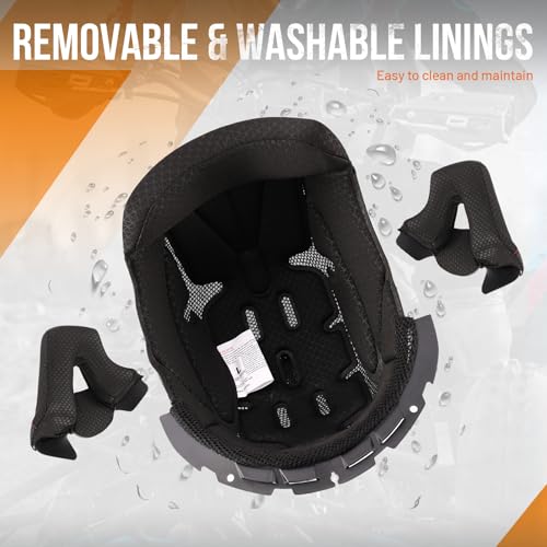 OUMURS DOT Modular Motorcycle Full Face Helmet Flip-Up Dual Visor, Lightweight & DOT Approved, Matte Black