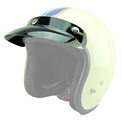 VCOROS 3 Snap 3/4 Open Face Helmet Peak Visor (Black)