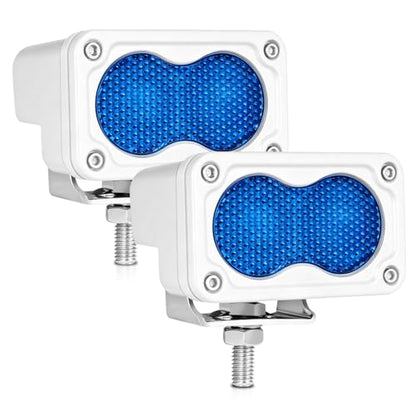 Blue LED Pod Lights 3 Inch 2PCS Auxiliary Backup Rear Light Bar Offroad Fog Driving Light Blue Hunting Fishing Emergency Safety Signal Work Lights for Truck Van UTV Pickup Boat - color: Blue