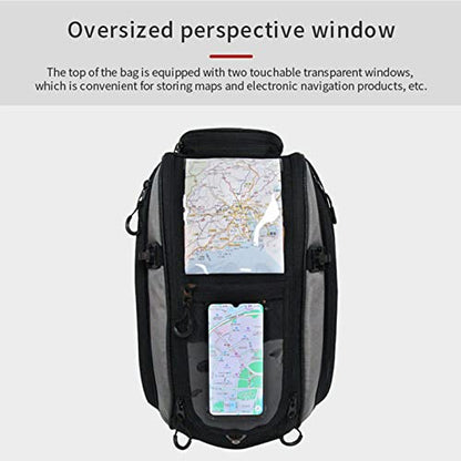 Motorcycle Tank Bag Travel Backpack Waterproof Riding Bag Motorbike Bag Touch Screen with Reflective Strip and Rain Cover