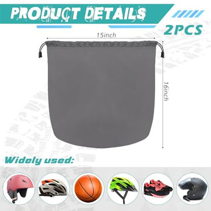 Motorcycle Helmet Bag with Soft Lining & Drawstring Closure, Waterproof Helmet Storage Bag, Large Capacity, Lightweight for Riding Hockey Welding Bicycle Dirt Bike Gear - color: Grey