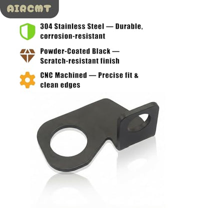 22.5mm Rear Axle Safety Flag/Whip Bracket, 304 Stainless Steel, Powder‑Coated Black, Fits 1/2" Pole, for UTV ATV Motorcycle Off‑Road Dirt Bike Motocross,CNC Machined