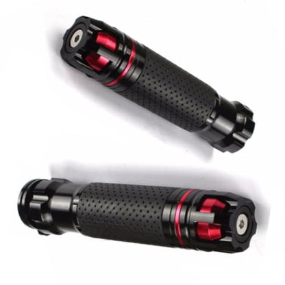 Riloer Motorcycle Handlebar, Non-Slip Hand Grips, Compatible with Motorcycles with 7/8 inch (22MM) Handlebars, 2 PC - color: Black and Red