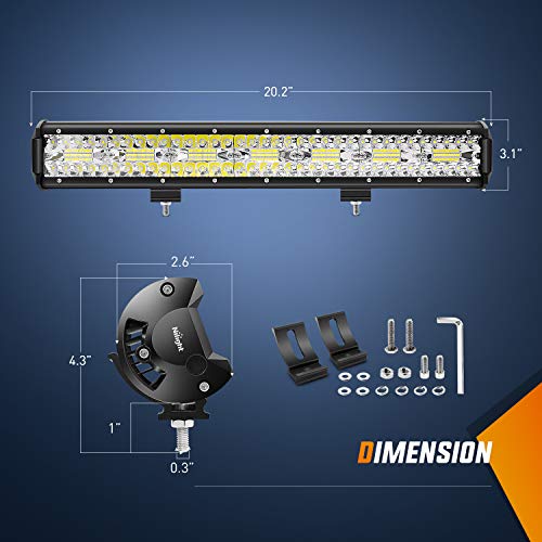 Nilight 20Inch 420W Triple Row Spot Flood Combo Led Light Bar Work Driving Lamp 2Pcs 4Inch 60W Cube LED Pods Lights for Trucks with Off-Road Wiring Harness Kit-3 Leads - color: White - 20Inch Light Bar + 2Pcs 4Inch Pods + Wiring Harness