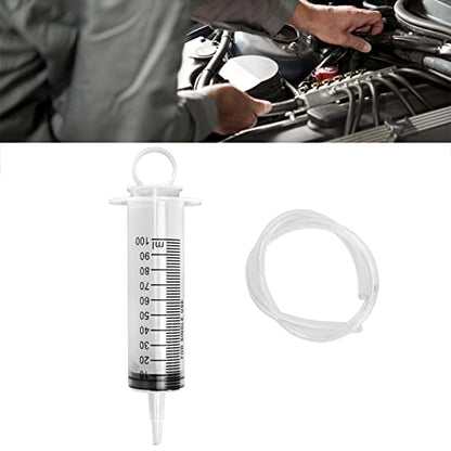 Tiiyee Brake Bleeder Kit, Hydraulic Disc Clutch Bleeding Kit 100ML Syringe 50cm Hose Brake Fluid Bleeder Kit One Man Brake Bleeding Universal for Motorcycles Motorbikes Scooters Quads Oil Extractor