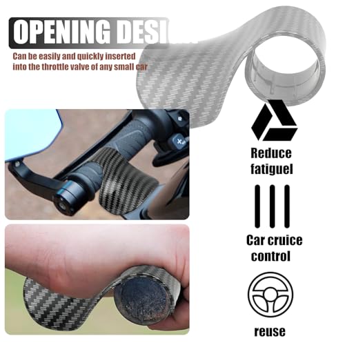 2 PCS Motorcycle Cruise Control, Throttle Mounted Motorcycle Cruise Assist Handrest Wrist Hand Control Grips Accelerator Assist Universal for Most Motorcycles, Scooters (Carbon Fiber Black)