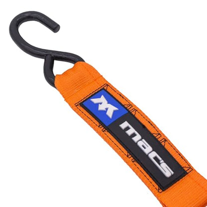 2" x 6' ATV & Motorcycle Ratchet Strap Pack - 4 Tie-Down S-Hook Straps, Soft Loops, Strap Bands & Duffle Bag - 3,335 lb. WLL - Orange - color: orange