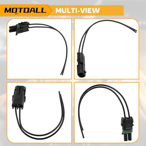 MOTOALL Weather Pack 2 Pin Connectors Male & Female Socket Wiring Harness Plug Wire Pigtail Loom 12-16 AWG 20Amp for Cars Trucks Motorcycle Boat Trailer Marine Jetski 12010973 & 12015792