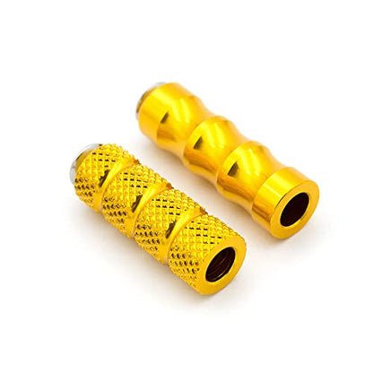 PROCNC 6mm Motorcycle Knurled Shifter Peg Anti-Skid Gear Shift Brake Lever Foot Pegs Pedal Hole Footrests Footpeg Rearsets For Suzuki Yamaha Kawasaki Bmw (Gold) - color: gold