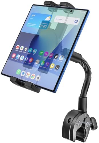Z Fold Bike Mount - [Foldable Phone Friendly] Spin Bike Tablet Holder Handlebar Clamp for Treadmill, Stationary Bicycle, Stroller for Samasung Galaxy Fold 7 6 5 4 3 2, Tabs, Google Pixel, iPad, iPhone