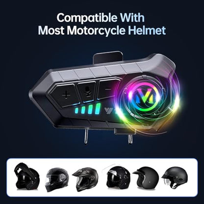 Motorcycle Bluetooth Headset Speaker Skiing Earphone Waterproof Bluetooth Helmet Headset with Noise Cancellation Ultra-Thin Wireless Bluetooth Headphones for All Helmets