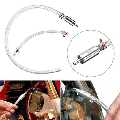 2 PCS Brake Bleeder Hose, One Way Check Valve Tube Bleeding Tool Kit with Gloves and Metal Clips for Car Motorcyle Clutch Universal