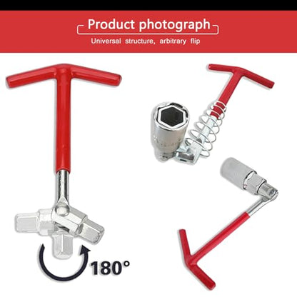 Spark Plug Removal Tool, Spark Plug Tool, Spark Plug Socket Wrench, Car Accessories 16mm (5/8") & 21mm (13/16") Remover Installer Tool Kit, Universal T-Handle Spark Plug Wrench for Lawn Mower