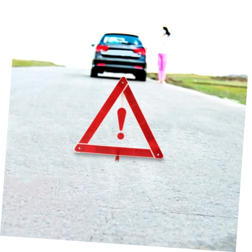 2pcs Reflective Car Warning Triangle Kit Durable Auto Safety Tripod for Roadside Emergencies Compact Design for Easy Storage for Vehicles and Work Trucks
