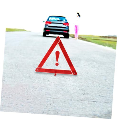 2pcs Reflective Car Warning Triangle Kit Durable Auto Safety Tripod for Roadside Emergencies Compact Design for Easy Storage for Vehicles and Work Trucks