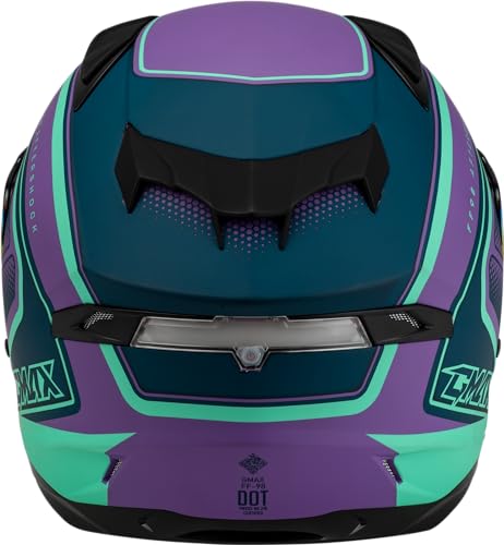 Gmax FF-98 Aftershock Full Face Helmet with Rear LED Light - color: Matte Purple/Blue
