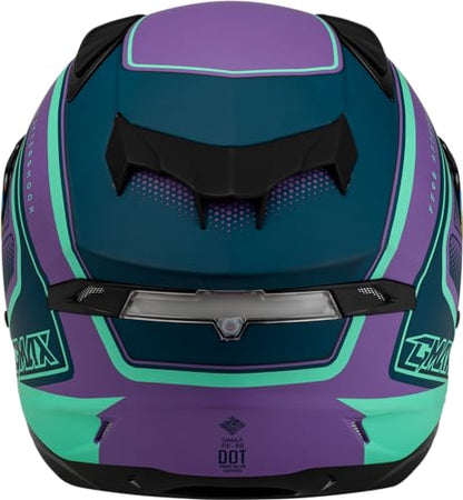 Gmax FF-98 Aftershock Full Face Helmet with Rear LED Light - color: Matte Purple/Blue