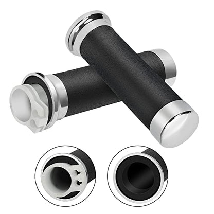 Grip Throttle Tube Replace for Honda OEM:53145-MM8-000, 25mm Right Grip Dual Throttle Tube & Left Handlebar Grip Suitable for Honda VT XVS Shadow 400/750/1100 Magna Sabre