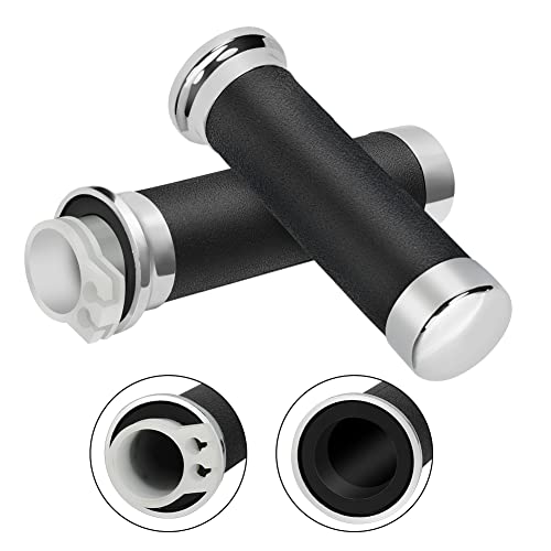 Grip Throttle Tube Replace for Honda OEM:53145-MM8-000, 25mm Right Grip Dual Throttle Tube & Left Handlebar Grip Suitable for Honda VT XVS Shadow 400/750/1100 Magna Sabre