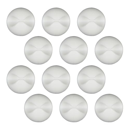 12-Pack Cable Clips, Self-Adhesive Cord Organizer Wire Holder for Desk, Wall, Car, Office & Nightstand, Easy Install (12 Pcs-1 Hole White) - color: 12 Pcs-1 Hole White