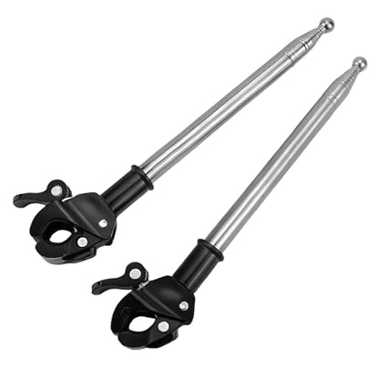 2Pcs 51in Stainless Steel Motorcycle Flag Pole, Adjustable Retractable Bike Flagpole Mount for ATV, Golf Cart, Wheelchair, Cycle, Mobility Scooter