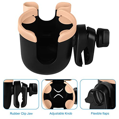 Accmor Stroller Cup Holder with Phone Holder, Bike Cup Holder, Universal Cup Holder for Uppababy Nuna Doona Strollers, 2-in-1 Cup Holder for Walker, Wheelchair, Scooter - color: Mix Pink