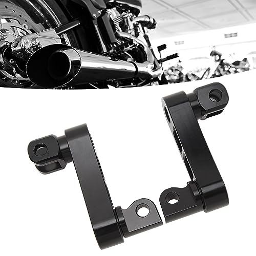 Foot Peg Highway Bracket for Motorcycles Adjustable 360 Degree Rotation Foot Peg Extension Bracket Compatible with Male Mount - color: Black
