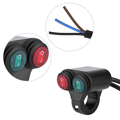 Motorcycle ON/Off Switch, 22mm Universal Motorcycle Handlebar Headlight Brake Fog Lights Horn Dual Control Button Switch (Model D) - size: Model D