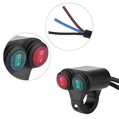 Motorcycle ON/Off Switch, 22mm Universal Motorcycle Handlebar Headlight Brake Fog Lights Horn Dual Control Button Switch (Model D) - size: Model D
