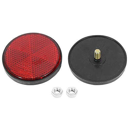F FIERCE CYCLE M6x1.0 Round & M5x0.8 Rectangle Red Plastic Universal Screw Mount Reflective Warning Reflector for Motorcycle Bike