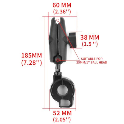 PANICAL Motorcycle for Honda Goldwing GL1800 F6B DCT 2018-2026 Parts Special Vehicle Handlebar Phone Holder Paired 25mm 1" Ball Head Adapter Holder Aluminum Alloy (Mobile Phone Holder A)