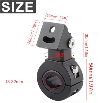 Motorcycle Mounting Bracket Kit 18-32mm Horizontal Bull Bar Mounting Bracket,Adjustable Headlight Fog Light Mounting Holder, Universal Spotlight Bracket - 2set - style: 18-32mm