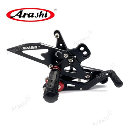 Arashi Version 2.0 Adjustable Rearsets for Honda CBR650R CB650R CBR650F 2019-2025, Black - color: Black, size: CBR650R CB650R CBR650F 2019-2025