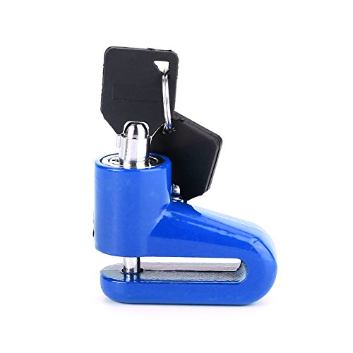 Motorcycle Wheel Lock, Metal Bike Lock Disc Brakes Anti Theft Bicycle Locks with Plastic Frame and Keys, Black (Blue) - color: Blue