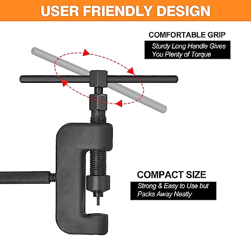 Chain Breaker, 13-Piece Chain Cutter Rivet Tool Set Riveting Breaker Riveter for Motorcycle, Bike, ATV
