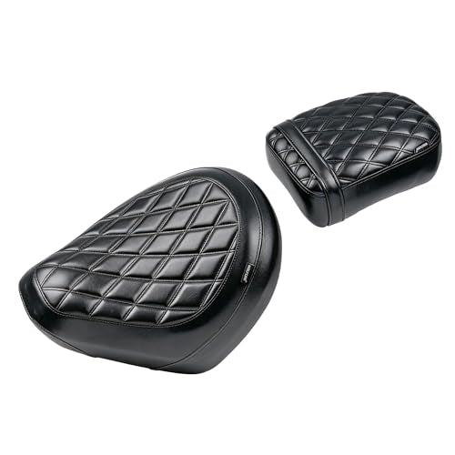 Motorcycle Rider & Passenger Comfort Seat Fit for Rebel 1100 CMX1100 2021 2022 2023 2024 2025 2026, Front Rear Solo Saddle Back Cushion Pillion Pad, Black Stitching - color: Front & Rear - Black-A