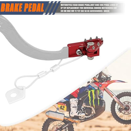 Motorcycle CNC Rear Brake Pedal Lever Step Tip Compatible with Enduro Motocross CRF CR RM RMZ WR YZ YZF EXC SX XC Red