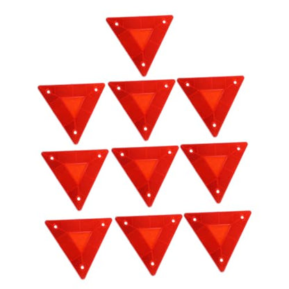 Amosfun 10Pcs Triangle Reflectors Warning Signs for Trucks Cars and Motorcycles Reflective Boards for Safety