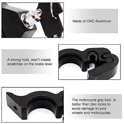 Motorcycle Throttle Lock Anti Theft Motorcycle Handlebar Lock Universal Heavy Duty Motorcycle Grip Handlebar Lock for Motorbike Scooter ATVs Sports Bikes Mopeds(Black)