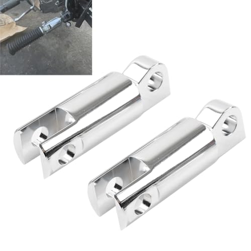 Bacar Motorcycle 3/8" Male Mount Footpeg Extension Kit Clevis Support for Harley Dyna Sportster Softail Touring Chrome Aluminum 1 Pair
