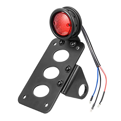 Amazicha 1" Motorcycle LED Tail Brake Light with Bracket, IP67 Waterproof Motorcycle Side Mount License Plate Rear Light Compatible for Harley Sporster Bobber Chopper Yamaha Suzuki Honda Kawasaki - size: 1inch, style: Flat
